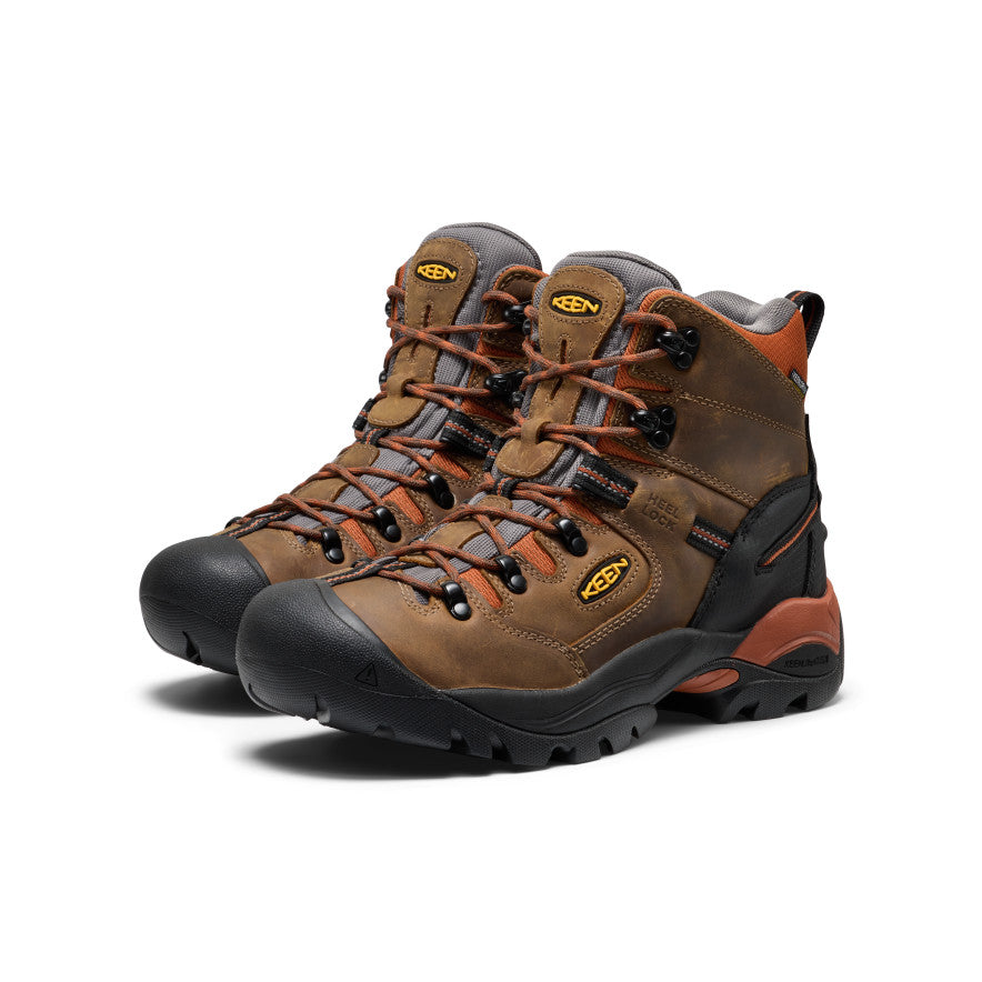 Men's Pittsburgh Energy 6" Waterproof Boot (Soft Toe) Cascade Brown/Black - Image 2