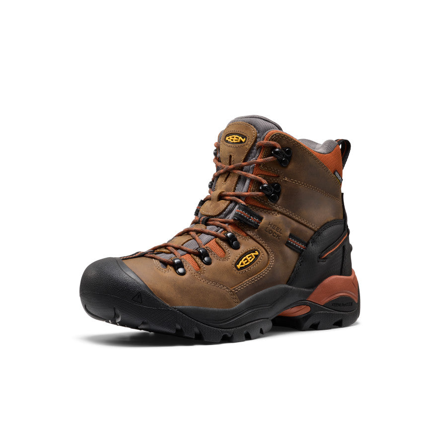 Men's Pittsburgh Energy 6" Waterproof Boot (Soft Toe) Cascade Brown/Black - Image 3