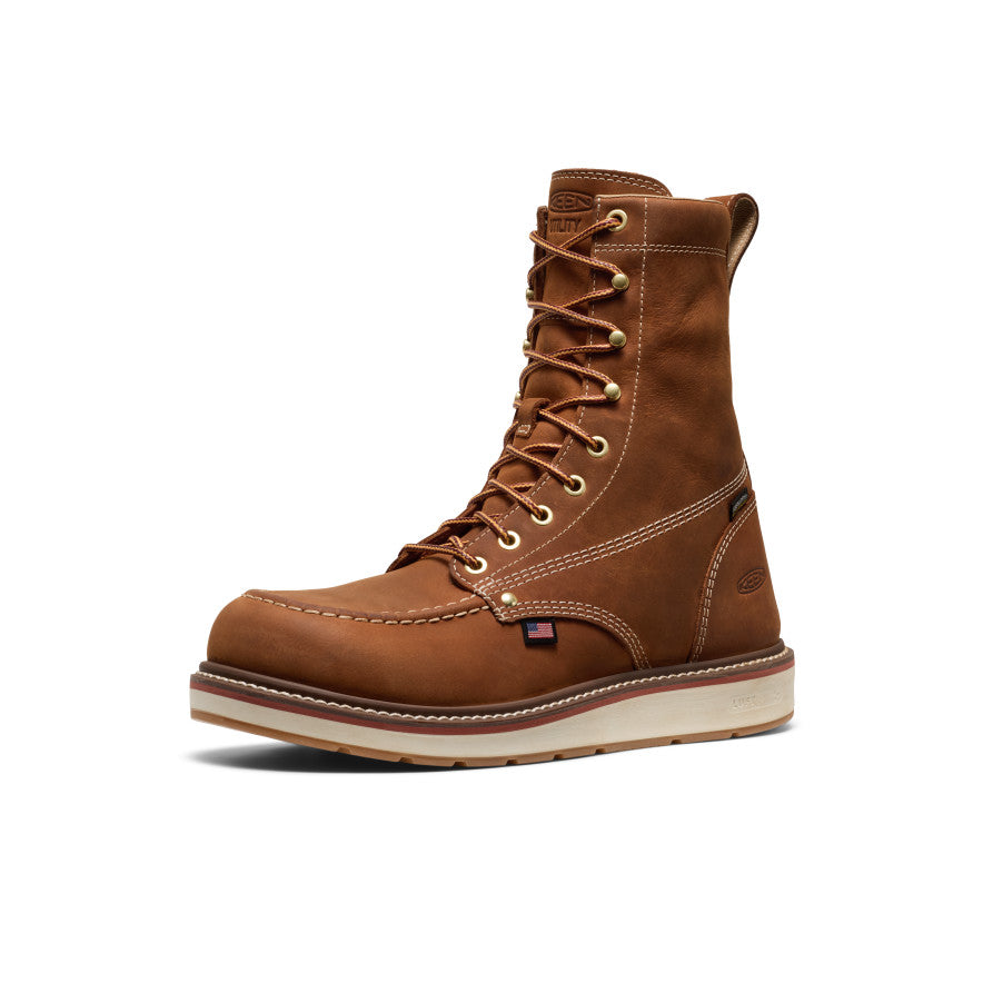 Men's Liberty 8" Waterproof Boot (Soft Toe) Leather Brown/Birch - Image 3