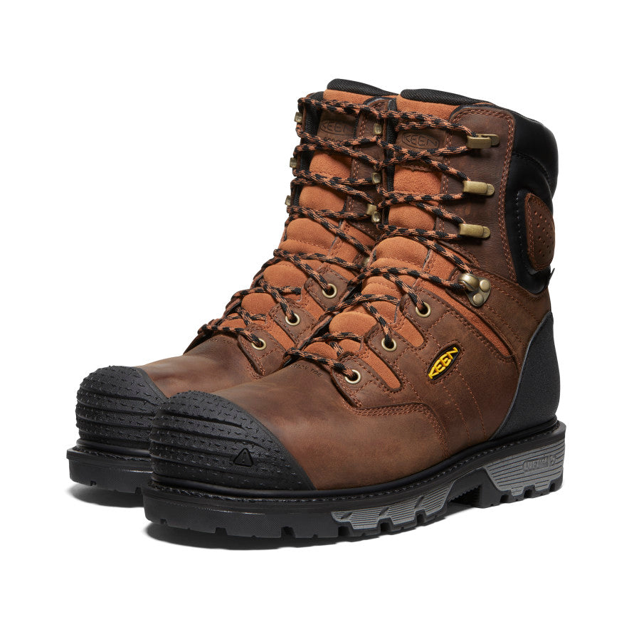 Men's Camden 8" Insulated Waterproof Boot (Carbon Toe) Leather Brown/Black - Image 2