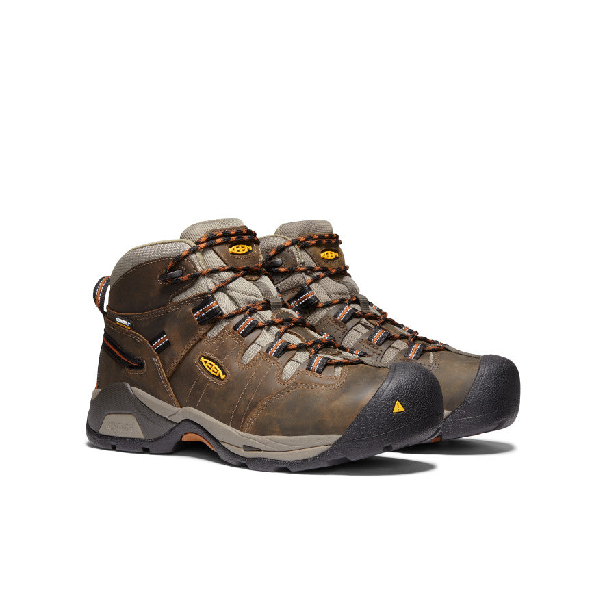 Men's Detroit XT Waterproof Boot (Soft Toe) Black Olive/Leather Brown - Image 2