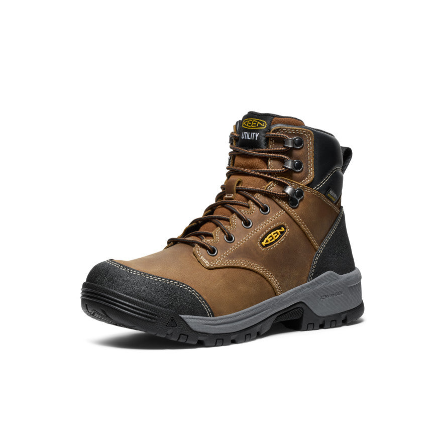 Men's Evanston 6" Waterproof Boot (Soft Toe) Bison/Black - Image 3