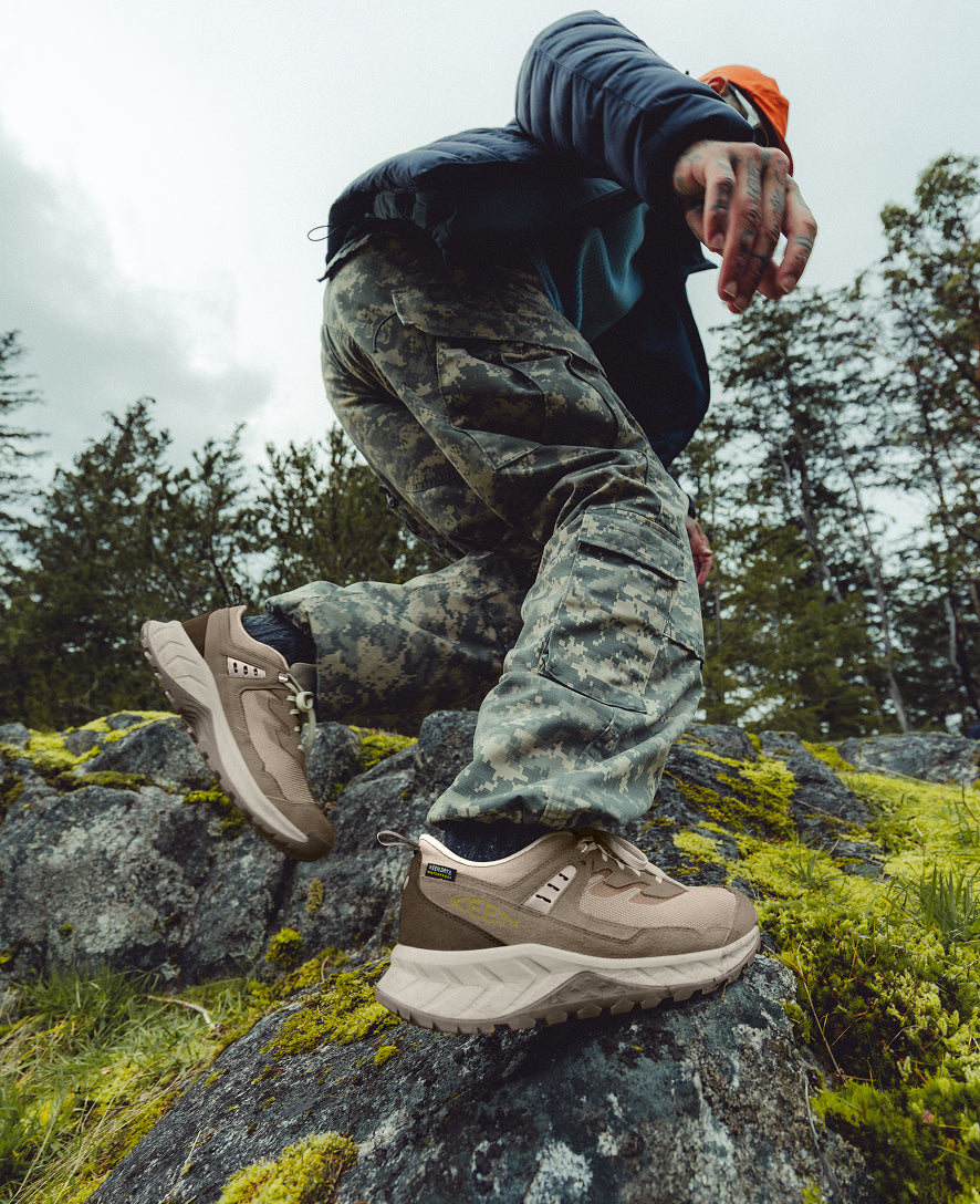 Men's Hightrail Vented Hiking Shoe Brindle/Cream Gold - Image 7