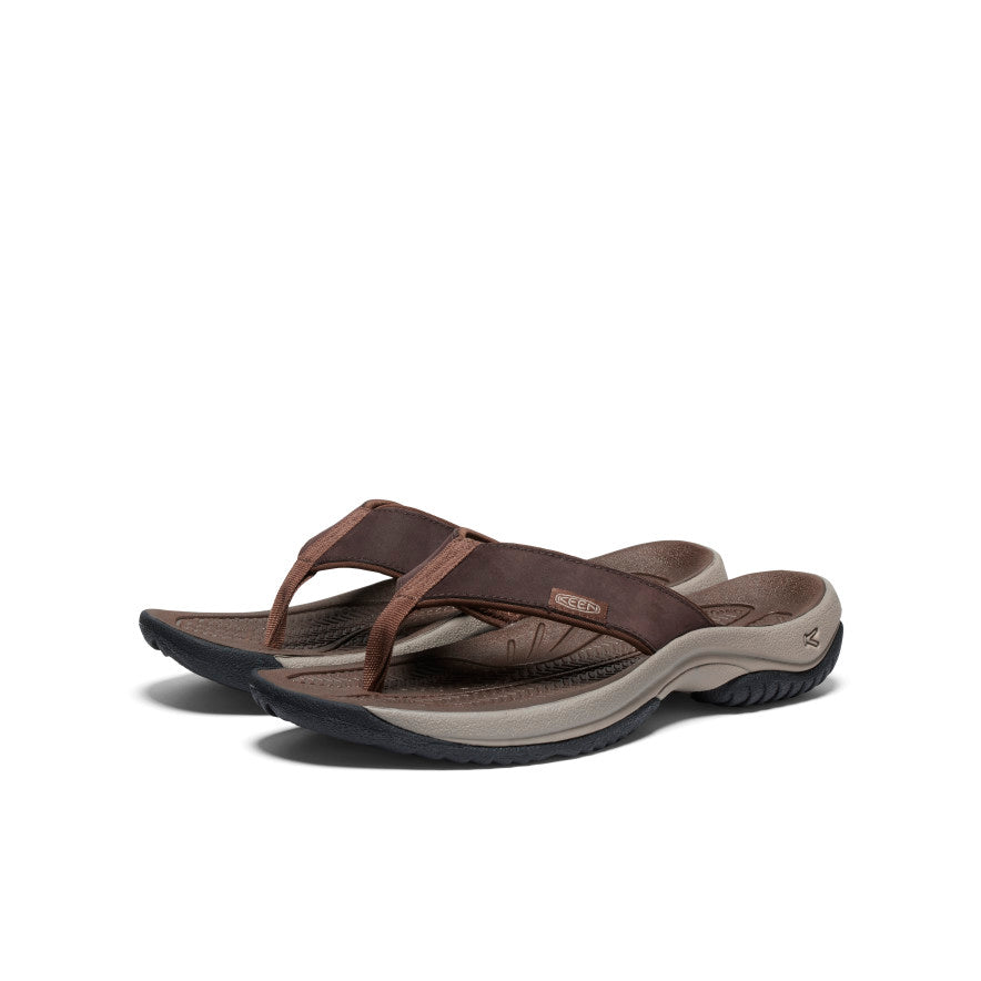 Men's Kona Leather Flip-Flop Java/Dark Earth - Image 2