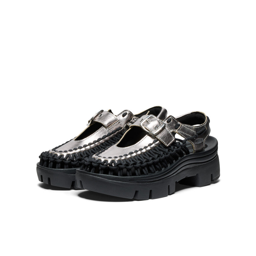 All Gender UNEEK PLT Mary Jane Sneaker Silver/Black - Image 2