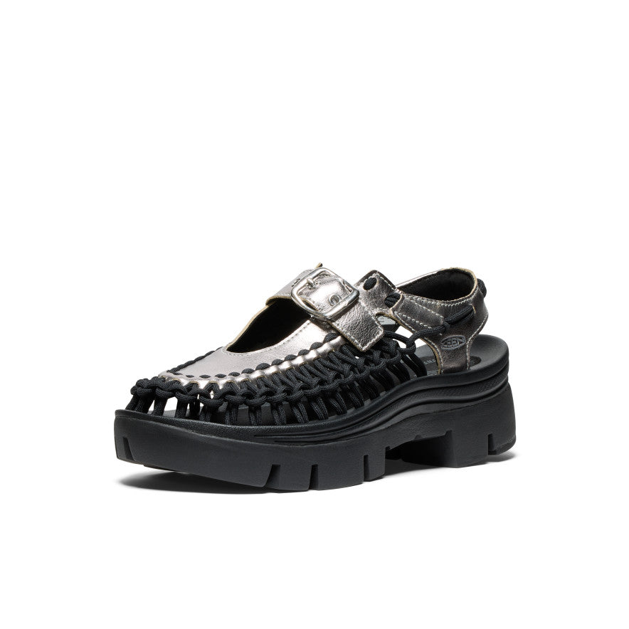 All Gender UNEEK PLT Mary Jane Sneaker Silver/Black - Image 3