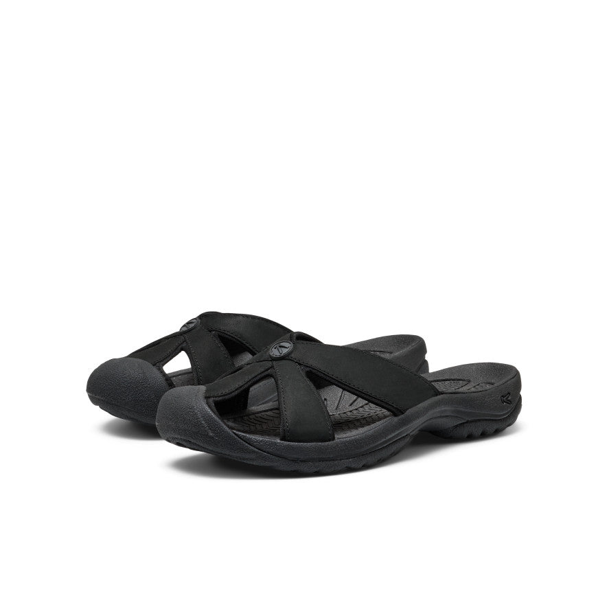 Women's Bali Leather Slide Sandal Black/Black - Image 2
