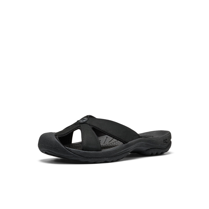 Women's Bali Leather Slide Sandal Black/Black - Image 3