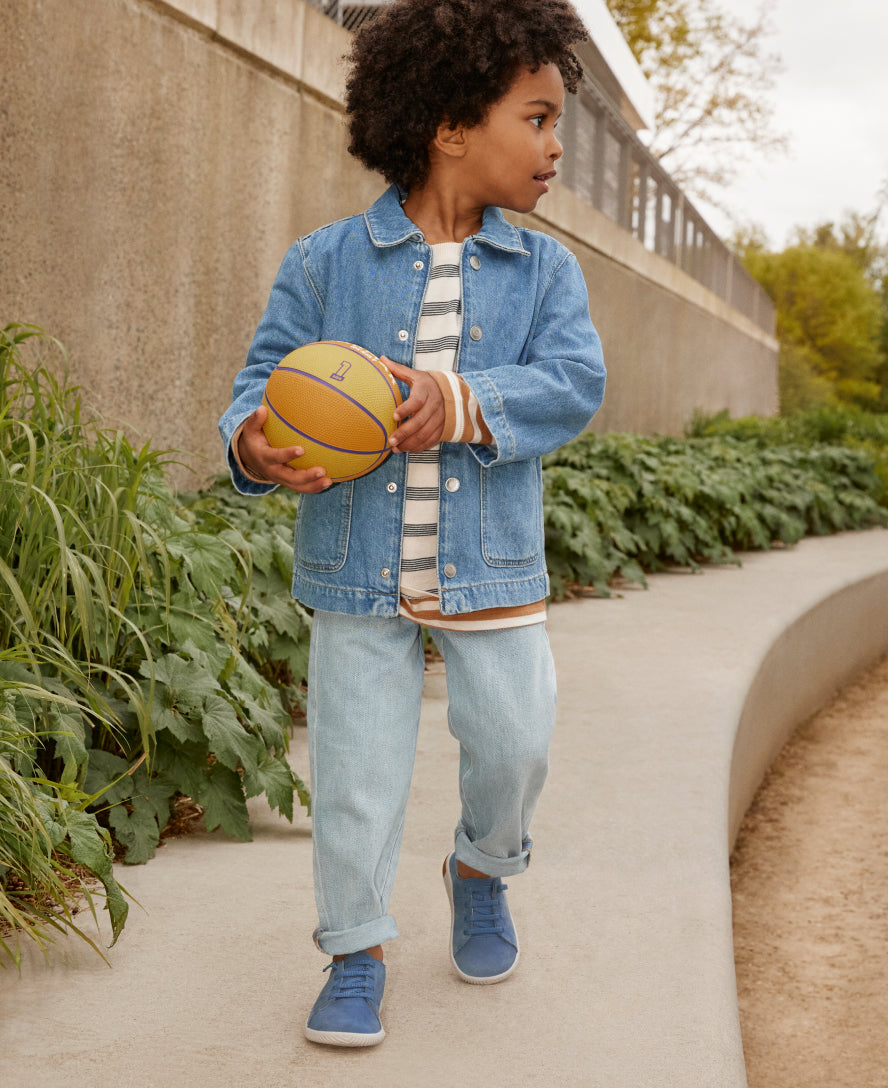 Big Kids' KNX Leather Sneaker Coronet Blue/Vapor - Image 8
