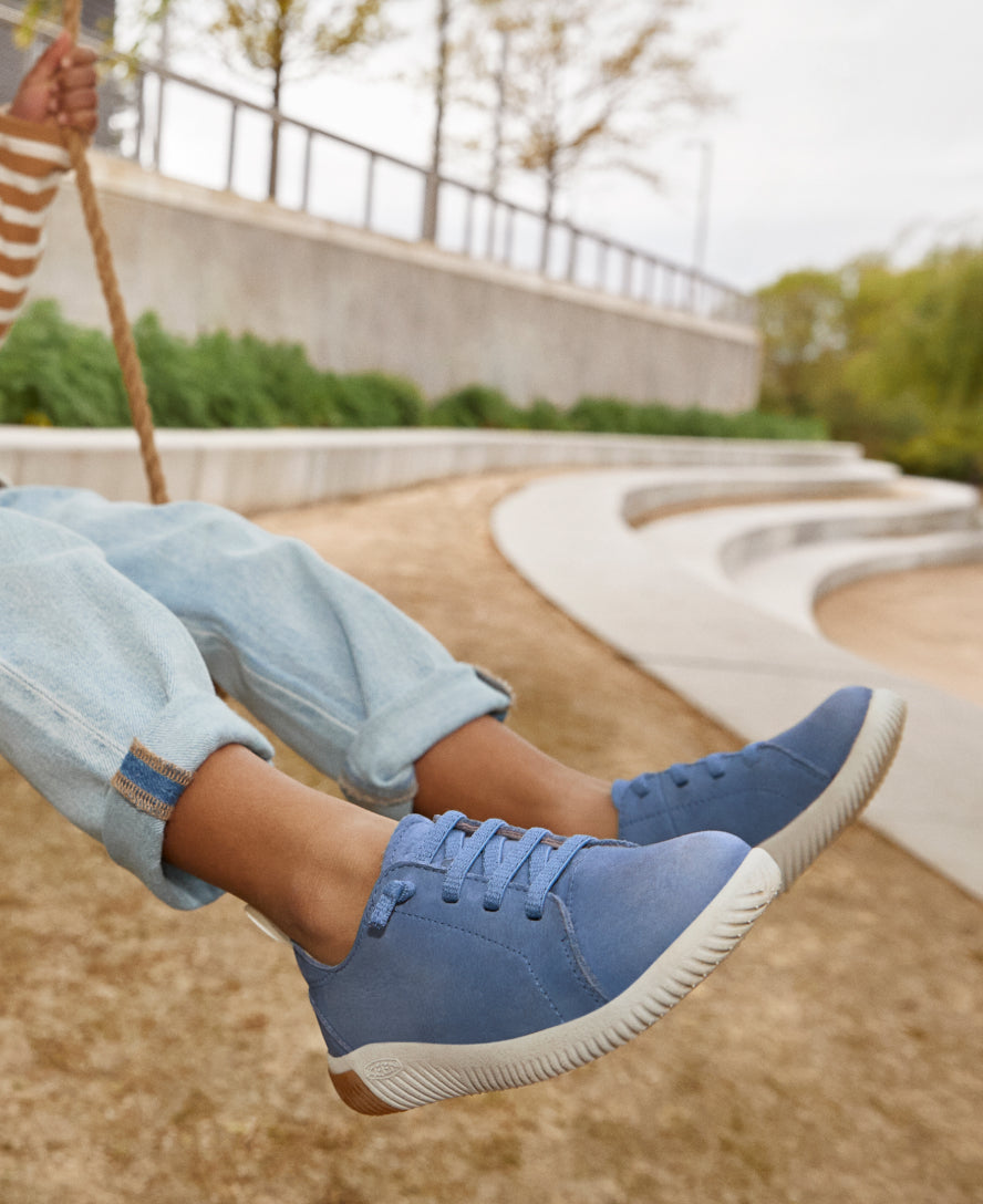 Big Kids' KNX Leather Sneaker Coronet Blue/Vapor - Image 9